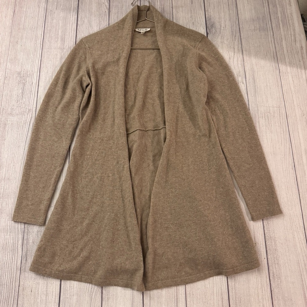 Neiman Marcus Women's M 100% Cashmere Long Open Front Cardigan Luxury Duster